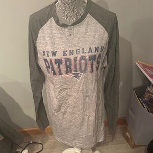 Team Apparel Gray NFL Patriots Long Sleeve Sleep Shirt